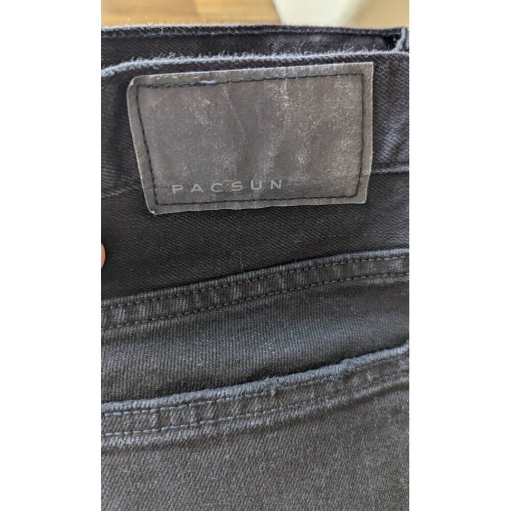 Pacsun Mens Jeans 28 X 30 Stacked Skinny Skate Punk Black Distressed — image 7 of 8